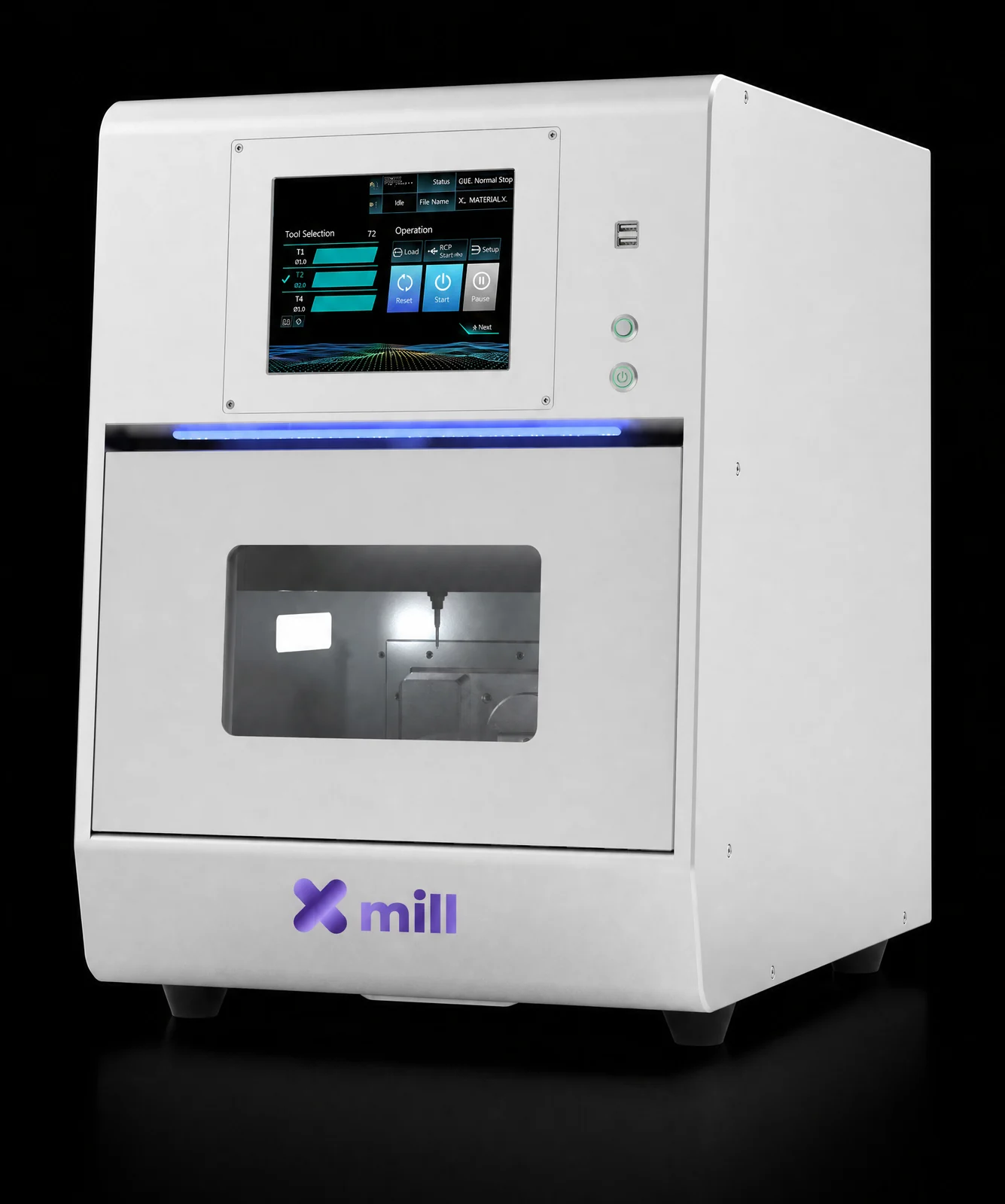 X mill Dry, three-quarter view